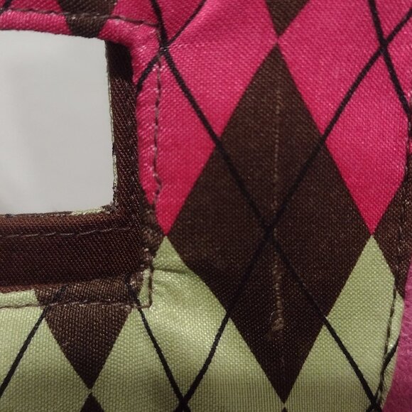 Silk Vintage Argyle Shopper's Tote, NWOT - Picture 4 of 5